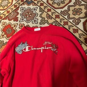 Champion Red Reverse Weave Sweatshirt